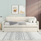 Twin Size Upholstery Daybed with Trundle and USB Charging Design