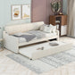 Twin Size Upholstery Daybed with Trundle and USB Charging Design