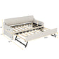 Twin Size Upholstery Daybed with Trundle and USB Charging Design