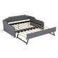 Full Size Upholstery Daybed with Trundle and USB Charging Design