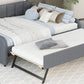 Full Size Upholstery Daybed with Trundle and USB Charging Design
