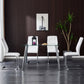 Modern Dining Chairs with Faux Leather Padded Seat