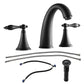 Matte Black 2 Handle Widespread Bathroom Faucet