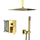 Dual Shower Head - 16 Inch Ceiling Mount Square Shower System with Rough-in Valve