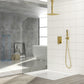 Dual Shower Head - 16 Inch Ceiling Mount Square Shower System with Rough-in Valve