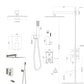 Brushed Nickel Shower System with Waterfall Tub Spout