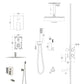 Brushed Nickel Shower System with Waterfall Tub Spout