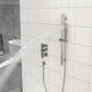 Brushed Nickel Shower System with Adjustable Slide Bar