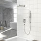 Brushed Nickel Shower System with Adjustable Slide Bar