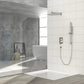 Brushed Nickel Shower System with Adjustable Slide Bar