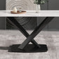 63-Inch Modern Artificial Stone Dining Table