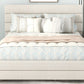 Queen Upholstered Platform Bed with Twin Size Trundle and Two Drawers