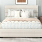 Queen Upholstered Platform Bed with Twin Size Trundle and Two Drawers