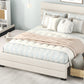 Queen Upholstered Platform Bed with Twin Size Trundle and Two Drawers