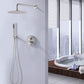10" Brushed Nickel Round Rain Shower Head and Handheld Shower Head Set