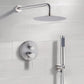 10" Brushed Nickel Round Rain Shower Head and Handheld Shower Head Set