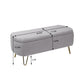 Grey Storage Ottoman Bench for End of Bed