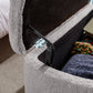 Grey Storage Ottoman Bench for End of Bed