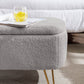 Grey Storage Ottoman Bench for End of Bed