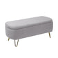 Grey Storage Ottoman Bench for End of Bed