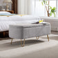 Grey Storage Ottoman Bench for End of Bed