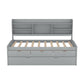 Twin Size Wooden Captain Bed with Built-in Bookshelves