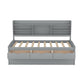 Twin Size Wooden Captain Bed with Built-in Bookshelves
