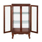 Lighted Curio Cabinet with Adjustable Shelves and Mirrored Back Panel