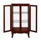 Lighted Cherry Curio Cabinet with Adjustable Shelves