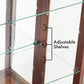 Lighted Curio Cabinet with Adjustable Shelves and Mirrored Back Panel