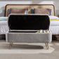 Grey Storage Ottoman Bench for End of Bed
