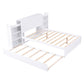 Full Size Storage Platform Bed with Pull Out Shelves and Twin Size Trundle