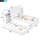 Queen Size Storage Platform Bed with Pull Out Shelves and Twin XL Size Trundle