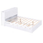Full Size Storage Platform Bed with Pull Out Shelves and Twin Size Trundle