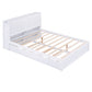 Queen Size Storage Platform Bed with Pull Out Shelves and Twin XL Size Trundle