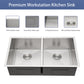 Undermount Double Bowl Kitchen Sink (50/50) in 16 Gauge Stainless Steel