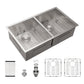 Undermount Double Bowl Kitchen Sink (50/50) in 16 Gauge Stainless Steel
