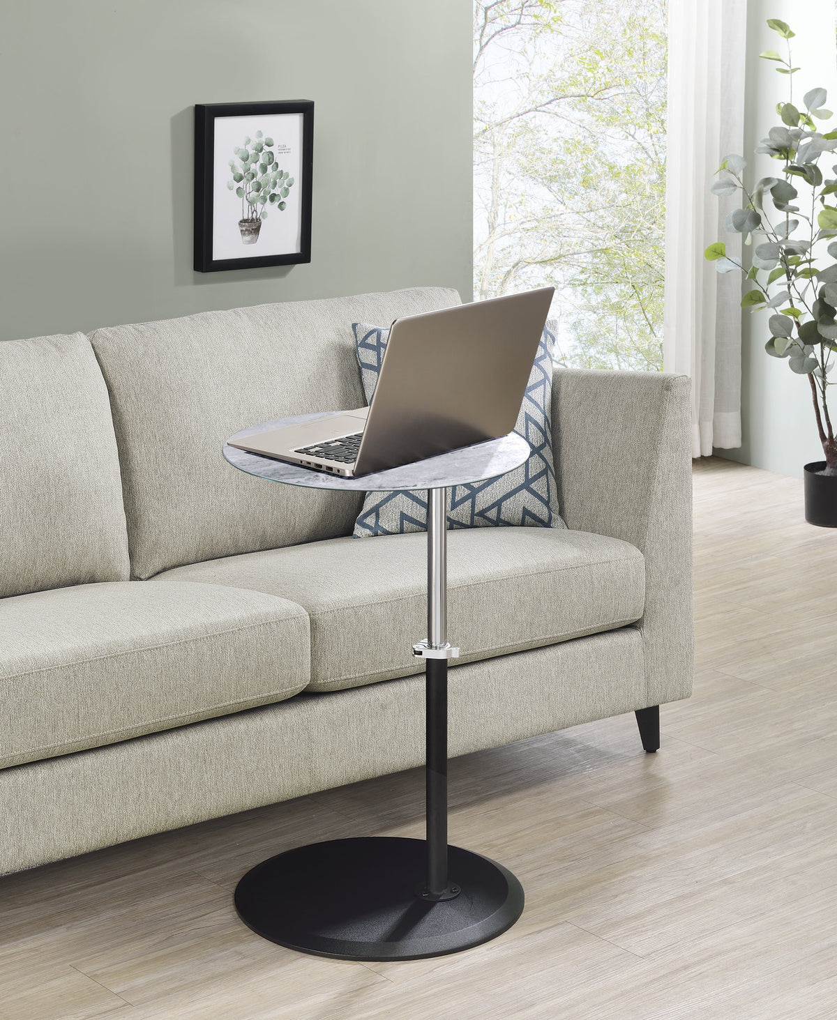 Orbit 15.5" End Table with Height Adjustable