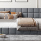 Full Size Upholstered Daybed/Sofa Bed Frame - Gray Velvet