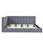 Full Size Upholstered Daybed/Sofa Bed Frame - Gray Velvet