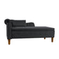 Black Chaise Lounge Indoor with Storage & Pillow