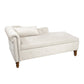 Beige Chaise Lounge Indoor Velvet Lounge Chair with Storage