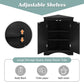 Black Triangle Bathroom Storage Cabinet with Adjustable Shelves