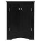 Black Triangle Bathroom Storage Cabinet with Adjustable Shelves