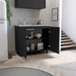 Napoles 2 Utility Sink with Cabinet, Stainless Steel Countertop, Interior Shelf - Wenge
