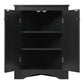 Black Triangle Bathroom Storage Cabinet with Adjustable Shelves