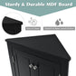 Black Triangle Bathroom Storage Cabinet with Adjustable Shelves