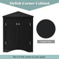 Black Triangle Bathroom Storage Cabinet with Adjustable Shelves