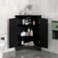 Black Triangle Bathroom Storage Cabinet with Adjustable Shelves