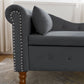 Black Chaise Lounge Indoor with Storage & Pillow
